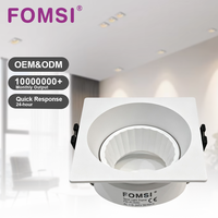 Support de Downlight Carré LED FOMSI Blanc Noir à Angle Réglable pour Ampoules LED MR16, Boîtier de Lampe LED, Cadre de Spot LED GU10 MR16