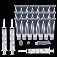 Contenants Tubes Souples en Plastique 10 ml pour Brillant à Lèvres, Vente en Gros, Vides avec Capuchon Rose Transparent pour Cosmétiques