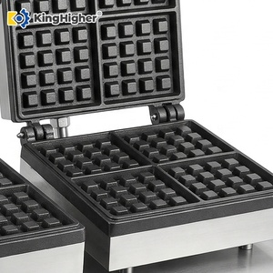 Gaufrier électrique professionnel double pour gaufres belges, en acier inoxydable robuste, grande capacité, haute productivité, pour l'industrie alimentaire - Product Image 4