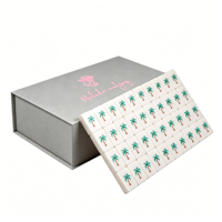 Boîte cadeau magnétique à impression couleur, emballage de luxe, boîte de rangement en carton à couvercle rabattable pour jeu de mahjong avec logo