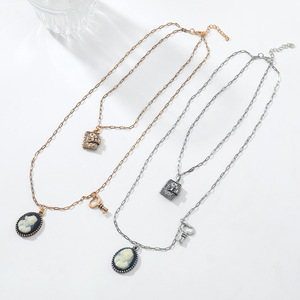 Colliers superposés Kaimei 2026, bijoux fantaisie, pendentif tête de beauté, chaîne de pull, longue chaîne, <span class=keywords><strong>collier</strong></span> <span class=keywords><strong>camée</strong></span> doré - Product Image 2