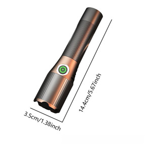 Zoom <b>Flashlight</b> 14.4cm <b>Rechargeable</b> Led Adjustable Focus Outdoor Emergency Light - Product Image 1