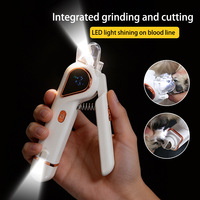 Cortauñas Eléctrico 2 en 1 de Lujo Furrivo con Luz LED para Detección de Vascularización, Bajo Ruido, Recargable por USB para Perros y Gatos
