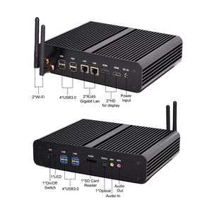 OEM ODM迷你电脑i7 4500U 5500U Win10铝合金电脑机箱无风扇双局域网8USB高清办公袖珍电脑迷你电脑 - Product Image 2