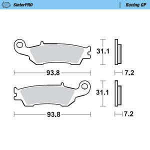 Moto Master Yamaha YZ 250 08-21 nuovi GP pad anteriori - Product Image 1