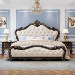 Ensemble de Chambre à Coucher Style Européen Classique King Size Personnalisé – Nouveaux Produits Hôteliers en Bois Sculpté pour Villas - Product Image 6