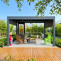 Pergola rétractable automatique avec écrans verticaux à fermeture éclair, gazebo motorisé pare-soleil pour l'intimité et la protection contre le vent