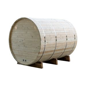 ساونا صنوبر حرارية خارجية خشبية برميل ساونا مع غرفة ساونا شرفة أمامية - Product Image 3