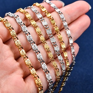 Bracelet de cheville et de poignet en acier inoxydable gaufré, style trombone, pour femmes et hommes, bijoux en métal - Product Image 5