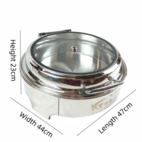 Kuntai – Réchaud de buffet de luxe en acier inoxydable doré avec couvercle en verre, 6 L, pour soupes chaudes et aliments, idéal pour hôtels et restaurants