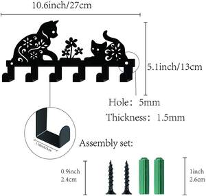 Crochets de clé de voiture en métal personnalisés décoration intérieure murale cachée double face montée crochet de suspension de clé porte-clés crochet mural - Product Image 2