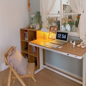 Folding Rattan Chair Natural Wood Color Rectangular Garden Chair For Study Room Coffee Shop Japanese Style Lounge <b>Stool</b> - Product Image 1