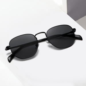 Nouvelles lunettes de soleil rétro en métal unisexe, monture intégrale, verres TAC UV400, style or noir, origine Taizhou 3042 - Product Image 4