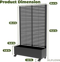Jardinière moderne en métal à prix de gros, multifonctionnelle, étanche, antirouille, en aluminium avec roues verrouillables