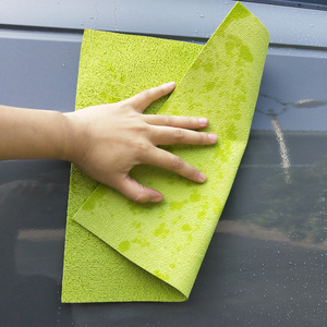 ผ้าเช็ดรถไมโครไฟเบอร์ 30x30 ซม. สีเขียว ผ้ากำจัดฝุ่น ป้องกันขุย - Product Image 3