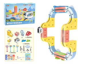 Juego de <span class=keywords><strong>Tren</strong></span> Magnético Eléctrico Educativo para Niños, Pista de Plástico para Autos y Trenes, Juguete de Pista Magnética para Autos - Product Image 2
