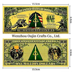 Banconota Commemorativa in Foglia d'Oro da Un Milione di Dollari della Marina USA, Carta Stampata UV Placcata in Oro 24K, Souvenir delle Forze Speciali - Product Image 4