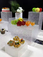Présentoir de table en acrylique à ondulation d'eau pour décorations de mariage pour desserts et gâteaux Présentoir de nourriture pour hôtels et restaurants