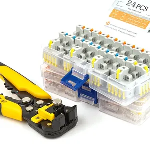 Boxed Kit mit Werkzeughebel-Kabel anschluss Inline für Fast Connect Push-In-Compact mit Befestigungs löchern Anschluss 1 in mehreren Out