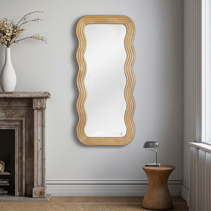 <span class=keywords><strong>2025</strong></span> thiết kế mới lượn sóng rắn gỗ chạm khắc khung không thường xuyên phòng ngủ hiện đại phòng khách tường gương espejo tường treo trang trí nội thất gương - Product Image 6