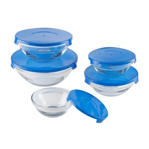 מעורב גדלים זכוכית מזון אחסון מכולות עם הצמד מכסים קינון זכוכית קערת סט עם מכסים - Product Image 2