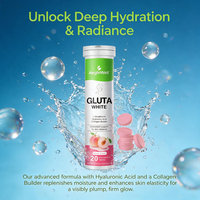 Comprimés effervescents Aeglewell Skin Glow au glutathion et à l'acide hyaluronique – Complément alimentaire beauté quotidien
