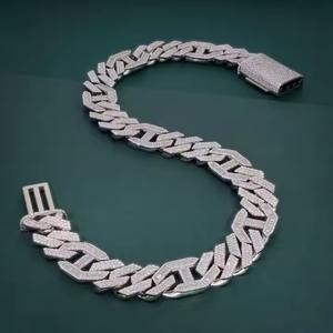 Chaîne à maillons cubains entièrement en diamant hip hop personnalisée Bijoux en diamant de laboratoire rond avec chaîne en or 14K pour hommes - Product Image 3