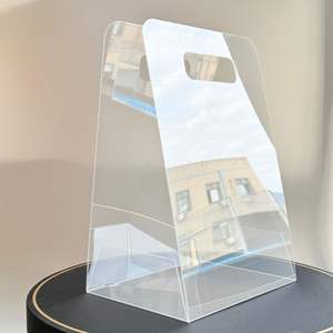 กล่องดอกไม้แบบพกพา กล่องของขวัญใส่ดอกไม้ กล่องใสแบบมีหูหิ้ว กล่องจัดดอกไม้ วัสดุสำหรับร้านดอกไม้ - Product Image 3