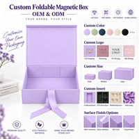 Boîte cadeau magnétique pliable haut de gamme avec logo personnalisé, emballage en carton de luxe pour vêtements de mode avec fermeture à ruban