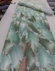 Nigeriano abito da festa in <span class=keywords><strong>pizzo</strong></span> francese con perline con paillettes ecologiche con motivo animale decorato ordine minimo 5 yarde per matrimoni - Product Image 4