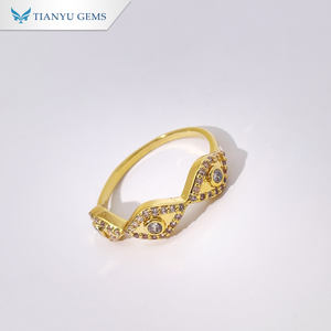 แหวนทองแดงประดับเพชรซิคอนดีไซน์เก๋ไก๋ทันสมัยจากเทียนหยู เจมส์ เครื่องประดับทองแดงสำหรับผู้หญิง - Product Image 2