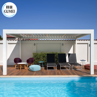 Pergola de Jardin Métallique Moderne de Luxe, en Aluminium Étanché, Toit à Lames Orientables pour Extérieur