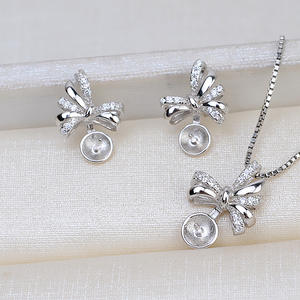 Collar con Colgante de Plata S925 para Mujer, Juego de Perlas de Cabello Fetal de 7-9 mm, Soportes Vacíos, Accesorios de Joyería de Moda - Product Image 4