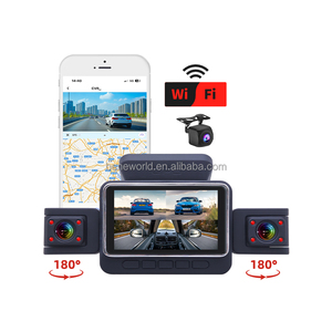 Enregistreur DVR de véhicule 4 voies à outillage dédié, <span class=keywords><strong>cam</strong></span>éra de tableau de bord 4 canaux grand angle avec capteur G, 2K avant, 1080P gauche/droite/arrière - Product Image 4