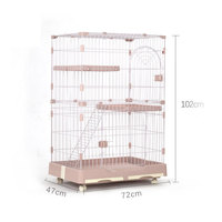 Cage à chat moderne d'intérieur, super grande, de haute qualité, en métal, pliable, maison de luxe pour chat avec bac à litière en plastique, vente en gros
