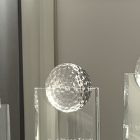 Cadeau d'affaires personnalisé, trophée de golf en verre, vente en gros, trophée de globe en verre cristal, prix d'excellence pour les cadeaux sportifs