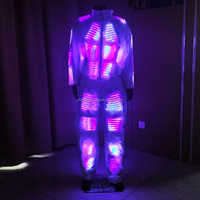Combinaison LED lumineuse à pixels, costume de scène futuriste, tenue de danse scintillante pour DJ, club, festival, concert, soirée, spectacle nocturne