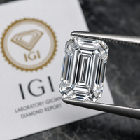 Diamante Cultivado en Laboratorio de Alta Claridad, Corte Esmeralda, 3CT, Color D, VS/VVS, Blanco, para Joyería, Certificado IGI