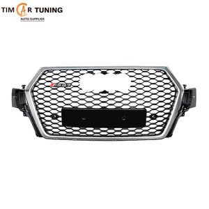 Grille de style nid d'abeille <span class=keywords><strong>Q7</strong></span>/SQ7 RSQ7 pour <span class=keywords><strong>Q7</strong></span> (2016-2019) Grille avant noire brillante/chromée OEM pour <span class=keywords><strong>Q7</strong></span>/SQ7 Facelift <span class=keywords><strong>RS</strong></span> Style Grill - Product Image 2