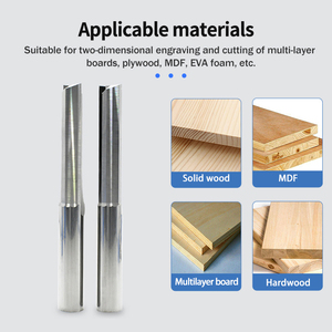 MDF cắt cacbua đôi 2 Sáo thẳng cuối nhà máy <span class=keywords><strong>CNC</strong></span> Hai rãnh rãnh endmill 2F bit Bộ định tuyến thẳng cho chế biến gỗ - Product Image 4