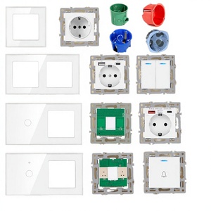 <span class=keywords><strong>NOVSKI</strong></span> Langlebiger Wasserdichter Wandschalter mit Gehärtetem Glasrahmen und USB-Anschlüssen, 16A 220V CE-Zertifiziert für Heim- und Hotelgebrauch - Product Image 3