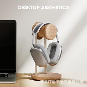 Support pour casque en fer forgé et bois, style supra-auriculaire, support de bureau sans perçage, support pour casque de jeu - Product Image 3