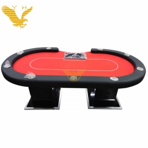 YH 10 Person Luxury Modern Professional Quality Texas Poker Table with LED Lights and Wooden Materials - Product Image 5