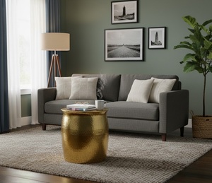 Mesa Consola de Aluminio Martillado, Diseño Moderno, Duradera, Fácil de Limpiar, Construcción Robusta para Uso Residencial y Comercial - Product Image 3