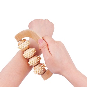 Rodillos sinápticos de mano de madera estimulan los puntos de acupuntura a través del balanceo para promover la circulación - Product Image 2