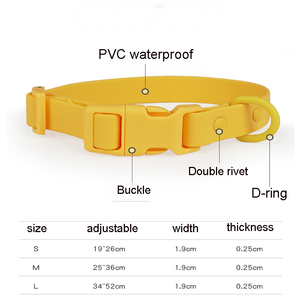 PVC 개 목걸이 방수 웨빙 애완 동물 플라스틱 버클 럭셔리 개 목걸이 부드러운 PVC 개 - Product Image 3