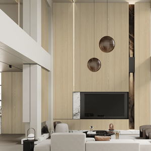 แผ่นผนังลายไม้แท้ที่ให้ความรู้สึกเหมือนไม้จริง จับคู่กับแผ่นลายร่องที่เข้ากัน และอุปกรณ์เสริมที่เข้าชุด - Product Image 1