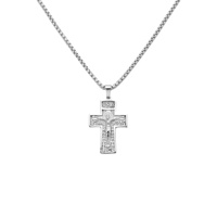 Collier en gros en acier inoxydable avec pendentif croix, plaqué or 18 carats, cadeau religieux Jésus