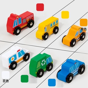 Bán buôn xe mini xe Toddler dấu hiệu giao thông Montessori trẻ em 6 bộ bằng gỗ <span class=keywords><strong>Train</strong></span> toy Set cho trẻ em Đồ chơi giáo dục - Product Image 4