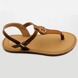 여성용 심플한 새 오픈 토 메탈 라운드 헤드 캐주얼 플랫 플립플롭 샌들 하이 퀄리티 미끄럼 방지 샌들 - Product Image 4